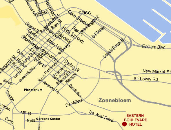 Eastern Boulevard Hotel Map